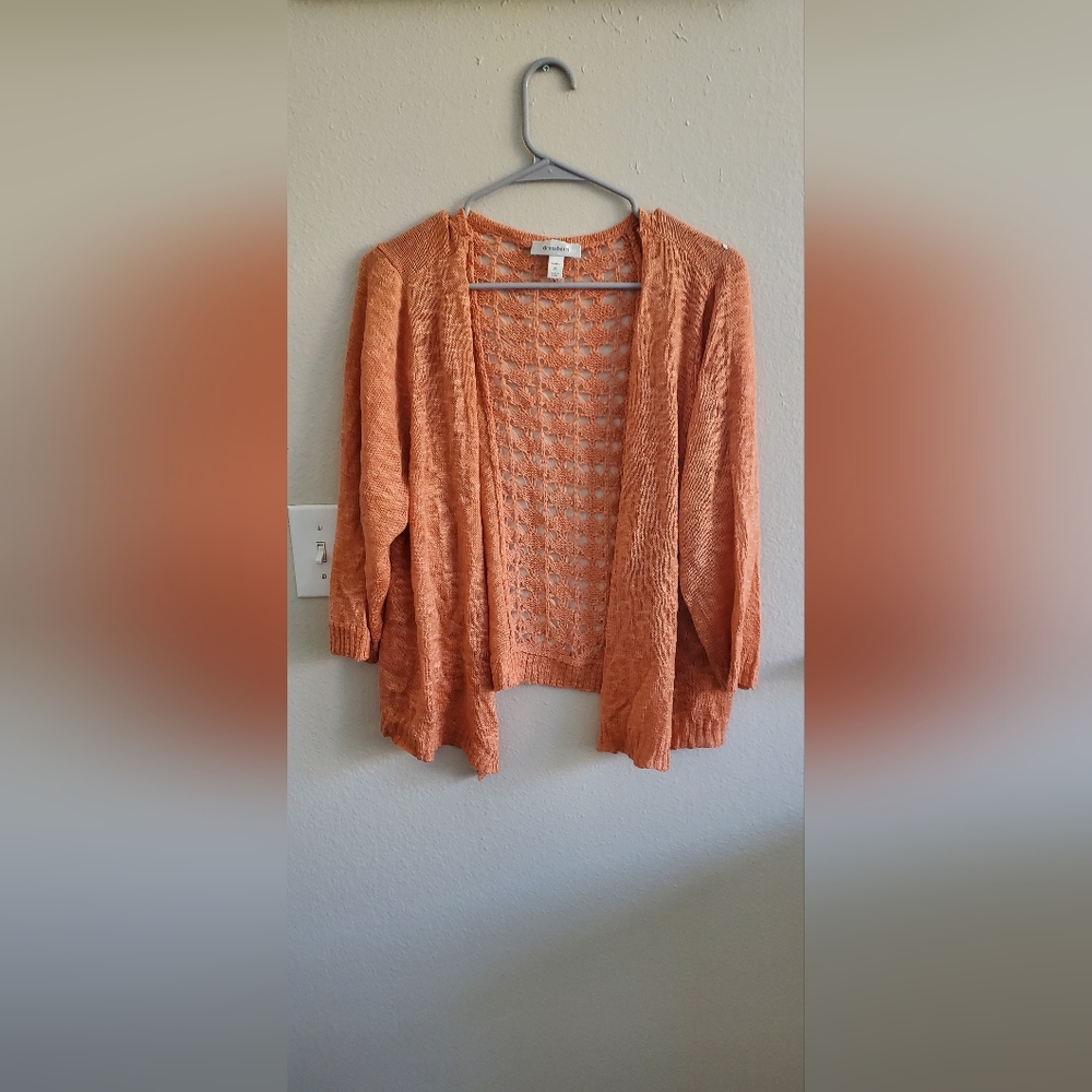 Dressbarn Coral Crochet Blouse